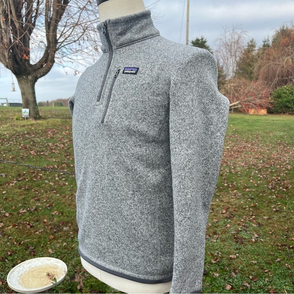 Patagonia 1/4 Zip Grey Pullover Front Zip Pocket L/S Youth Size XL 14 - Picture 4 of 9